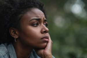 sad african american woman
